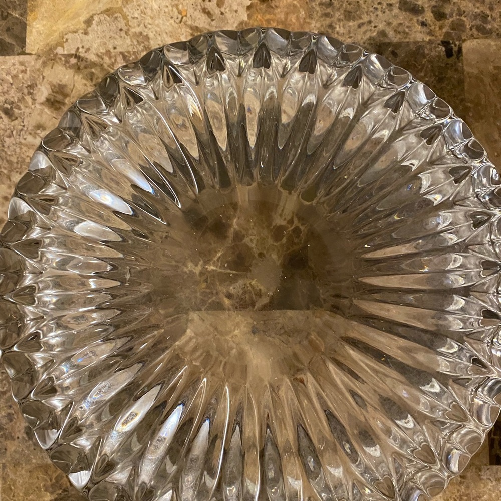 Large  crystal bowl.  Beautiful piece for home decor or use as  serving bowl.